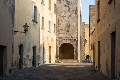 People walking amidst buildings in city