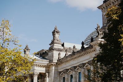 Low angle view of historical building against sky