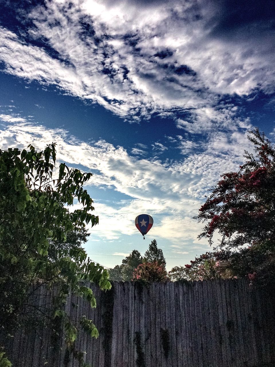 LOW ANGLE VIEW OF HOT AIR BALLOON FLYING AGAINST SKY