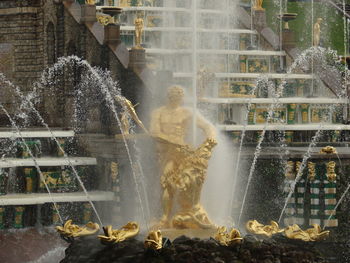 Water splashing in fountain