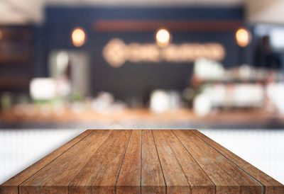 Close-up of wooden table