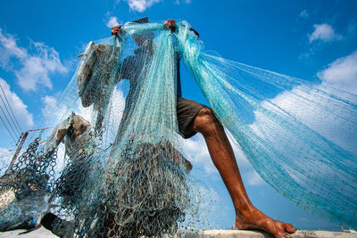 Low angle view of sea against sky
