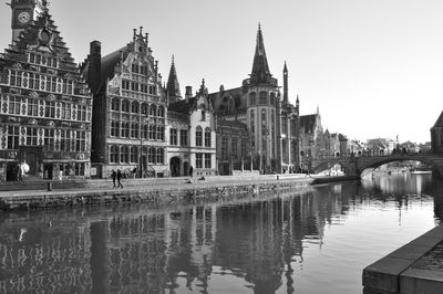 Reflection of buildings in water