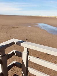 High angle view of beach against sky