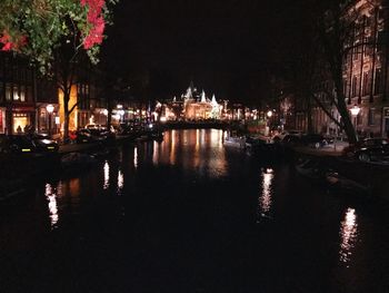 Illuminated city at night