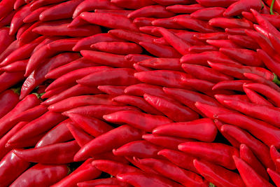 Full frame shot of red chili peppers for sale