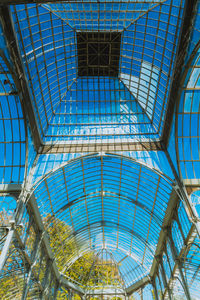 Low angle view of ceiling at palacio de cristal