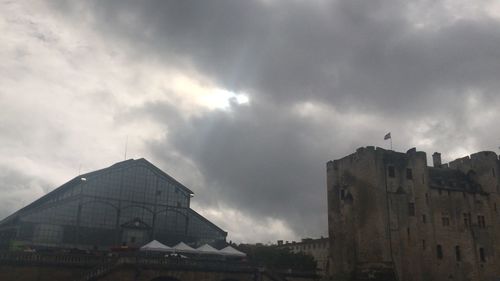 Low angle view of old building against sky