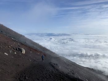 Scenic view of land against sky