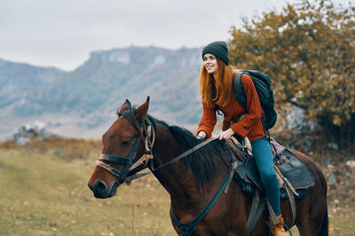 Man riding horse