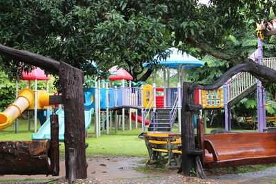 View of playground in park