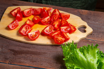 Close-up of food in plate on table