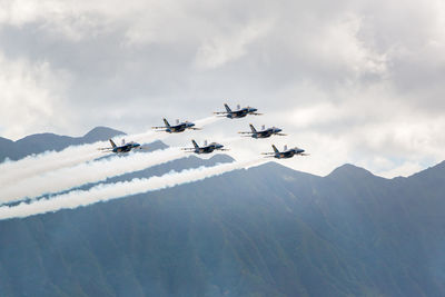 Blue angels performing at kaneohe bay air show 2022