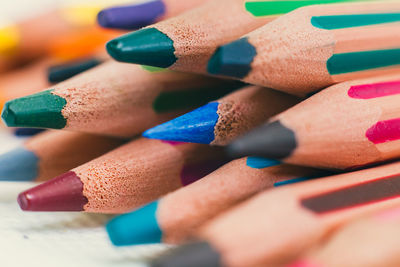 Close-up of colored pencils