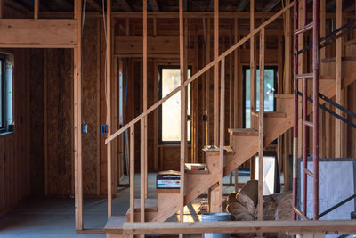 Low angle view of building at construction site