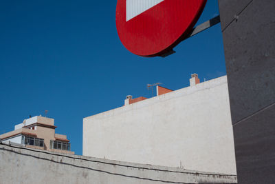 Geometric composition, stop sign, buildings