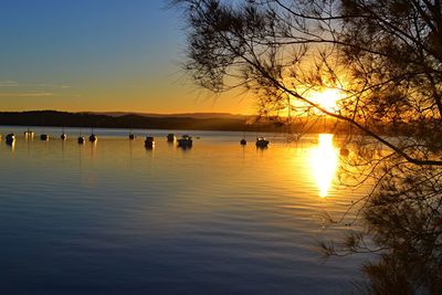 Sunset over lake