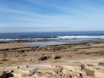 Scenic view of beach against sky