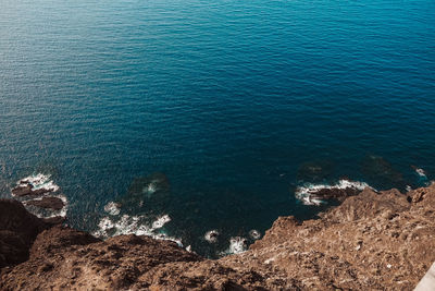 High angle view of beach