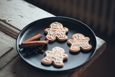 Close-up of cookies on table