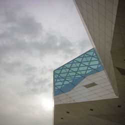 Low angle view of modern building against sky