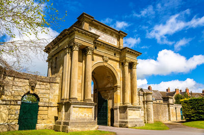 Low angle view of historical building against sky