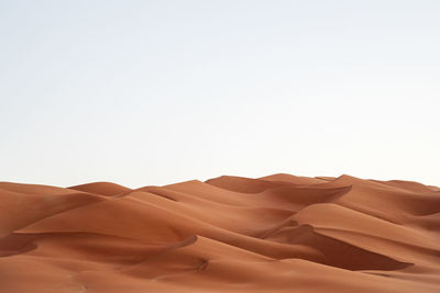 Scenic view of desert against clear sky