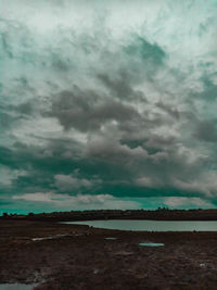 Storm clouds over land
