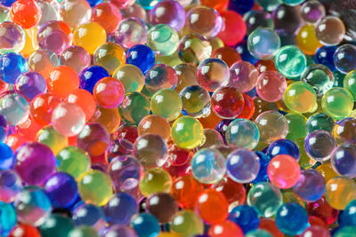 Full frame shot of colorful marbles