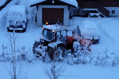 Snow on field during winter