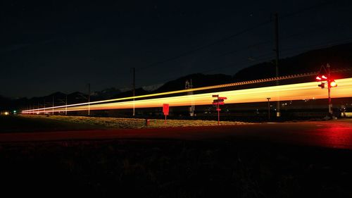 Light trails at night