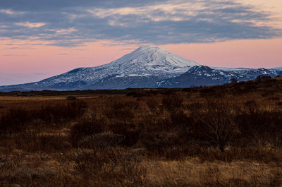 Scenic view of mountains against sky