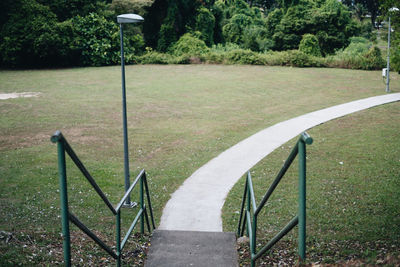 Empty chair in lawn