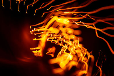 An abstract lines, long exposure picture of a red lights
