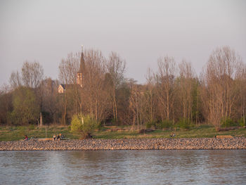 Scenic view of lake against clear sky