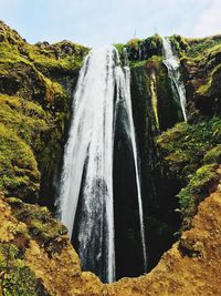 Scenic view of waterfall