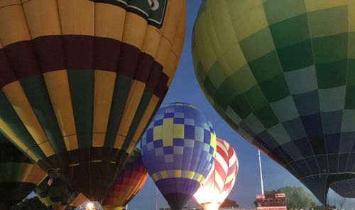 Low angle view of hot air balloon