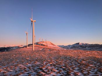 Scenic view of land against clear sky