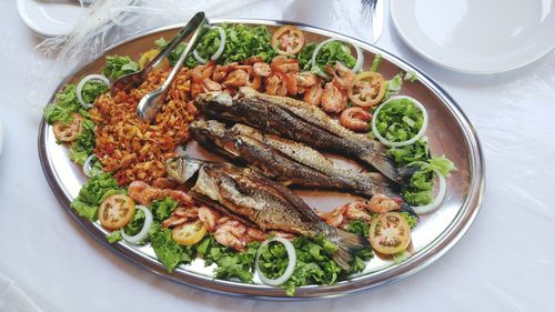 Close-up of served food