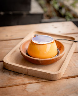 Close-up of dessert on table