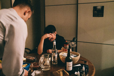 People sitting on table