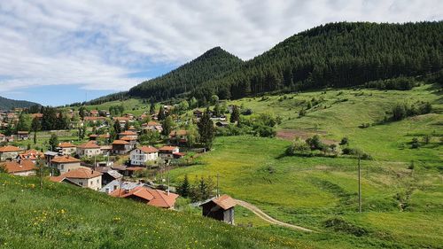 Panoramic view of townscape against sky