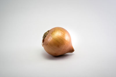 Close-up of bread on white background