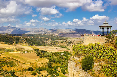 Scenic view of landscape against sky in ronda, spain