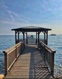 Pier over sea against sky