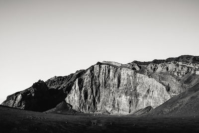 Scenic view of mountains against clear sky