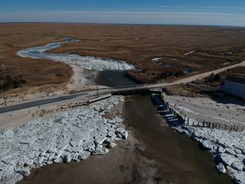 Aerial view of landscape against sky