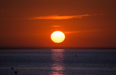 Scenic view of sunset over sea