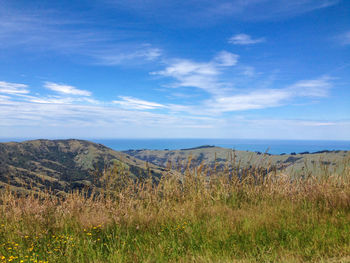 Scenic view of land against sky