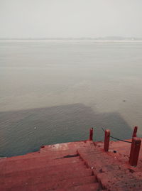 High angle view of beach against sky